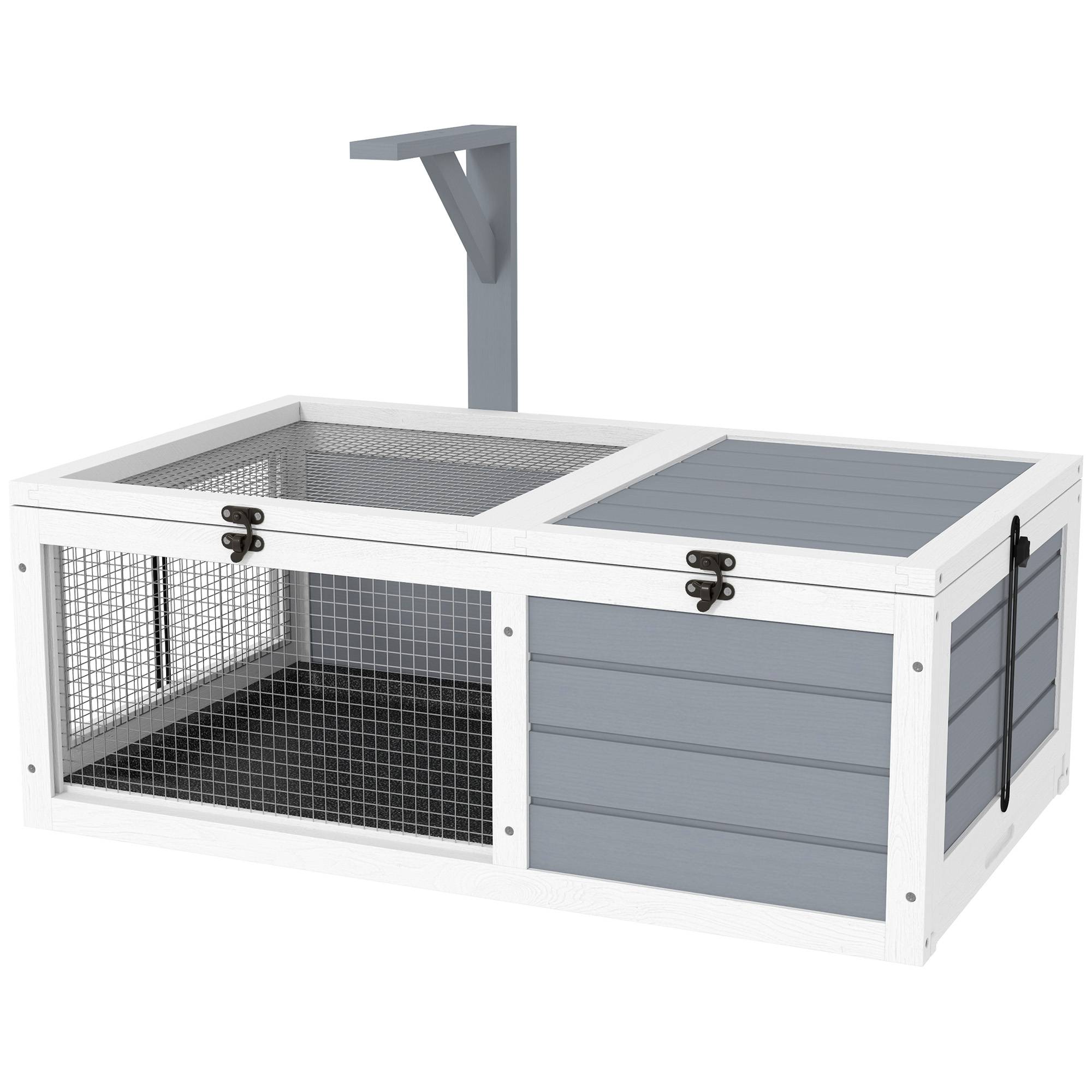 Enclos pour tortues bois gris 81 x 48 x 31.5 cm - PANGIVO - Image 2