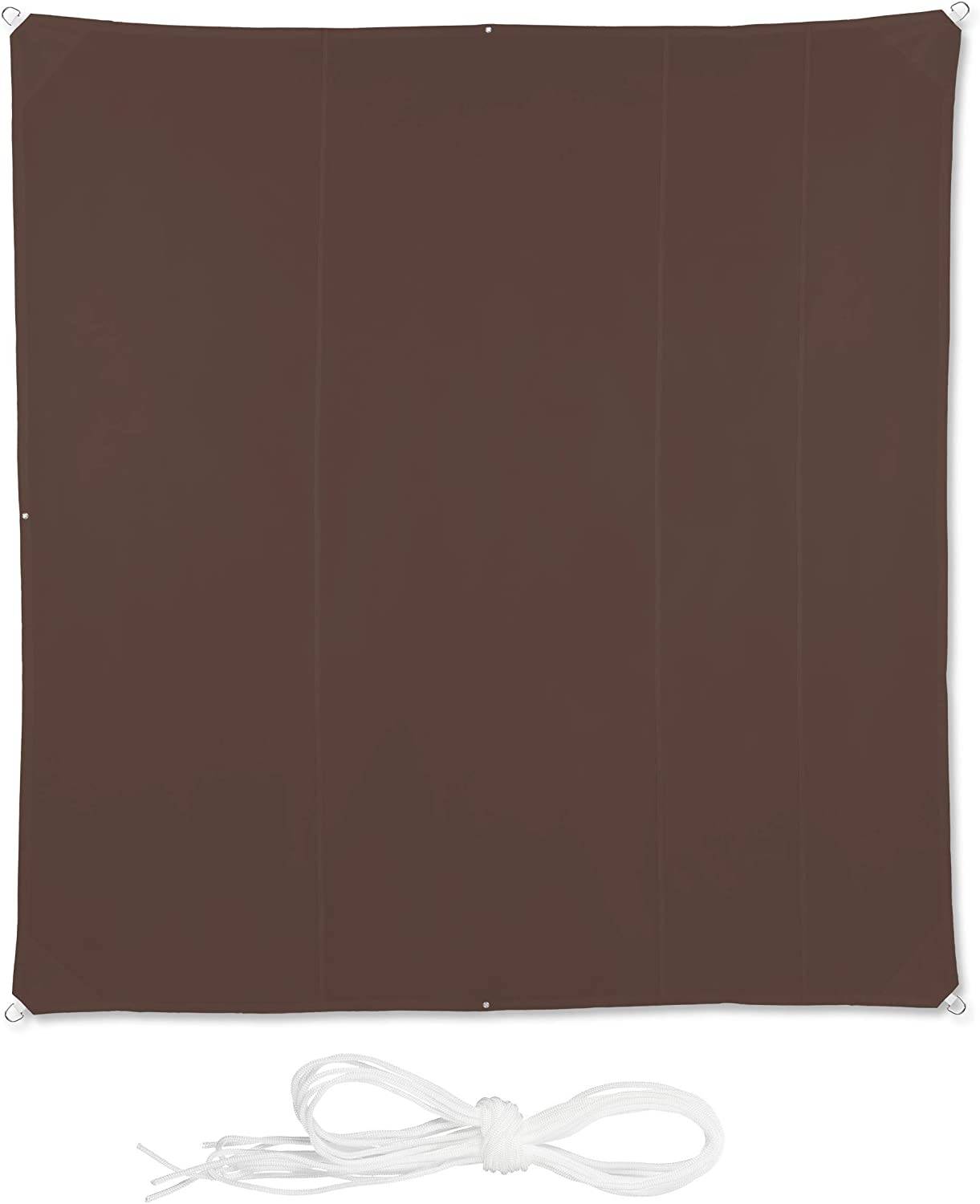 Helloshop26 - Voile d'ombrage carré 5 x 5 m brun - Imagen 2
