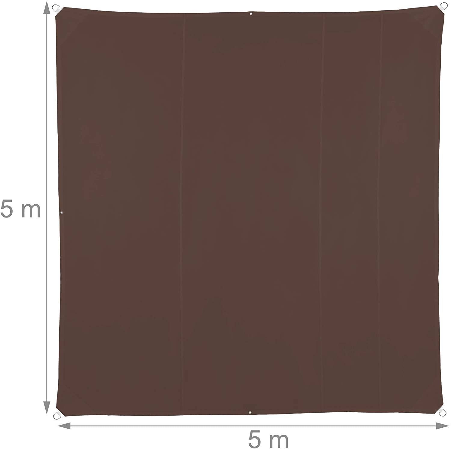 Helloshop26 - Voile d'ombrage carré 5 x 5 m brun - Imagen 1