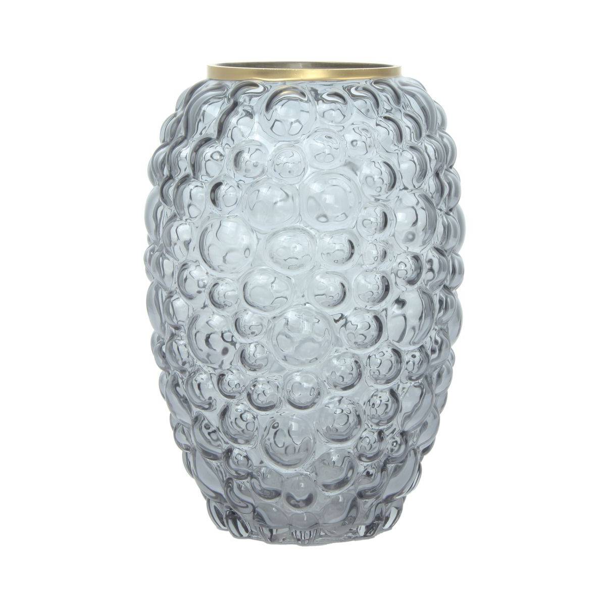 Paris Prix - Vase en Verre Soufflé "Canba" 25cm Gris - Image 1