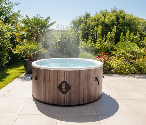 Spa gonflable 2 places chauffant & massant imitation bois 150cm - Image 7