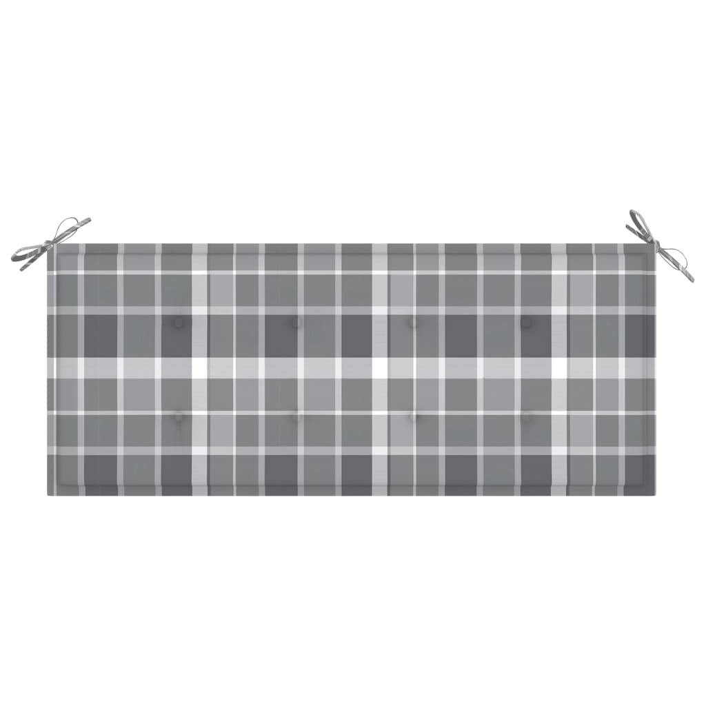 Helloshop26 - Banc de jardin meuble de patio d'extérieur terrasse empilable et coussin 128,5cm bois de teck massif - Imagen 5