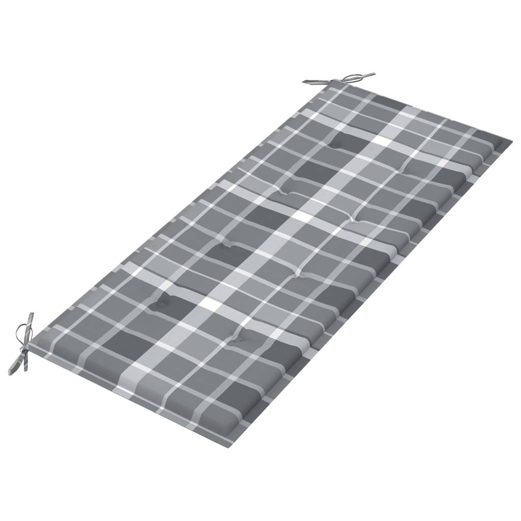 Helloshop26 - Banc de jardin meuble de patio d'extérieur terrasse empilable et coussin 128,5cm bois de teck massif - Imagen 6