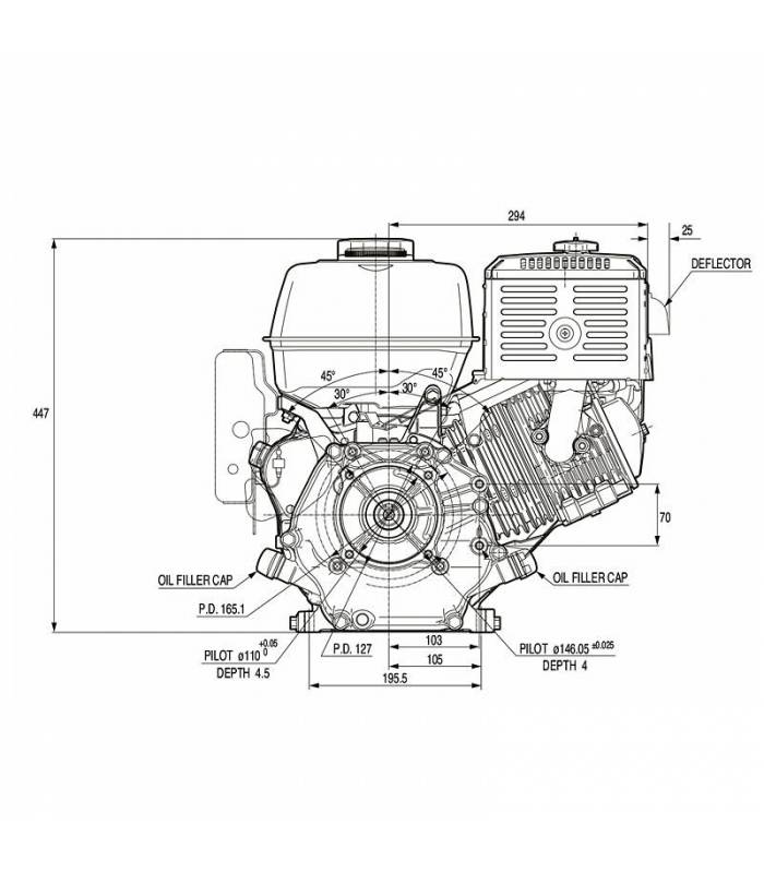 Honda Engine - Moteur Honda GX390 13 CV avec sortie horizontale 389 cm3 QHB1 - Image 3