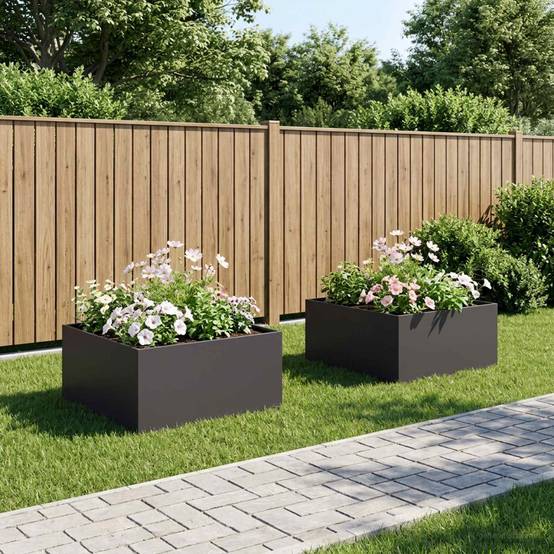 Vidaxl - Cache-pot de jardin 2 pc Noir 100 x 100 x 40 cm vidaXL 8005121 - Image 1