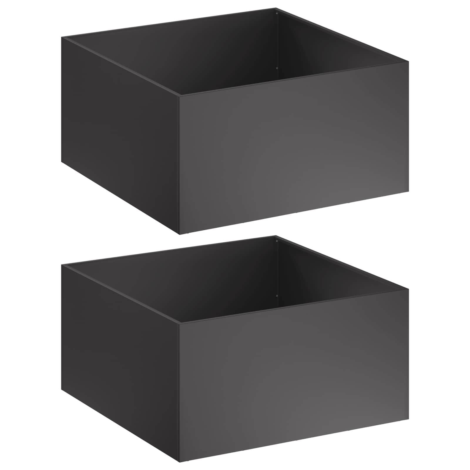 Vidaxl - Cache-pot de jardin 2 pc Noir 100 x 100 x 40 cm vidaXL 8005121 - Image 2