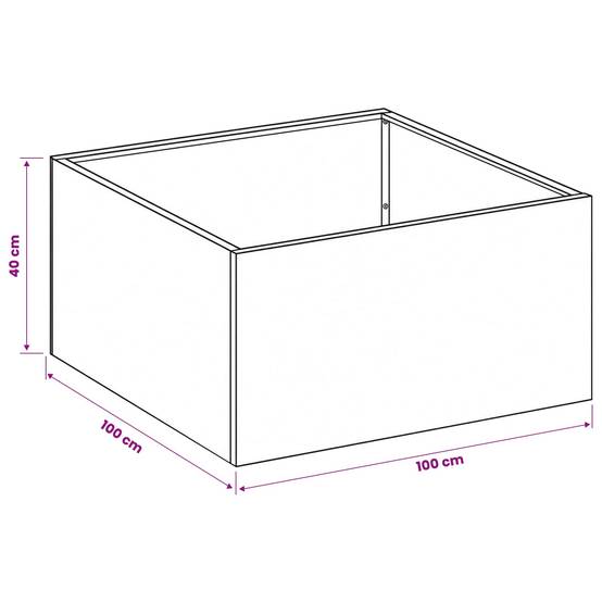 Vidaxl - Cache-pot de jardin 2 pc Noir 100 x 100 x 40 cm vidaXL 8005121 - Image 3