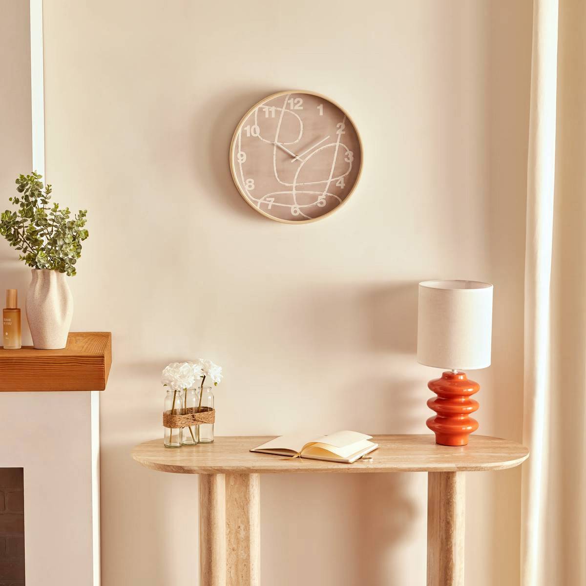 Horloge Murale Abstraite "Greta" 38cm Marron - Image 4