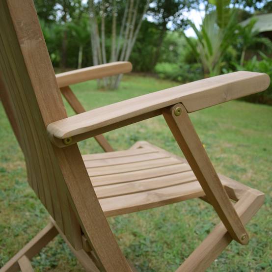 Teck'Attitude - Fauteuils de jardin pliants en teck massif Karimun (lot de 2) - TECK'Attitude - Imagen 4