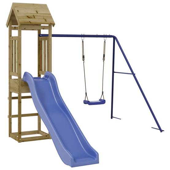 Helloshop26 - Aire de jeux d'extérieur balançoires toboggan portiques robuste jeux jardin 238 x 321 x 207 cm bois de pin imprégné - Imagen 1