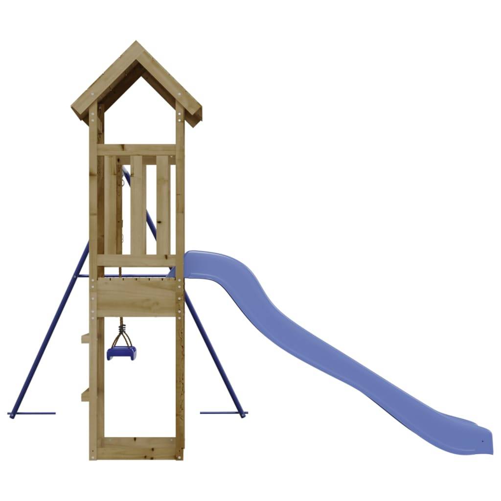 Helloshop26 - Aire de jeux d'extérieur balançoires toboggan portiques robuste jeux jardin 238 x 321 x 207 cm bois de pin imprégné - Imagen 4
