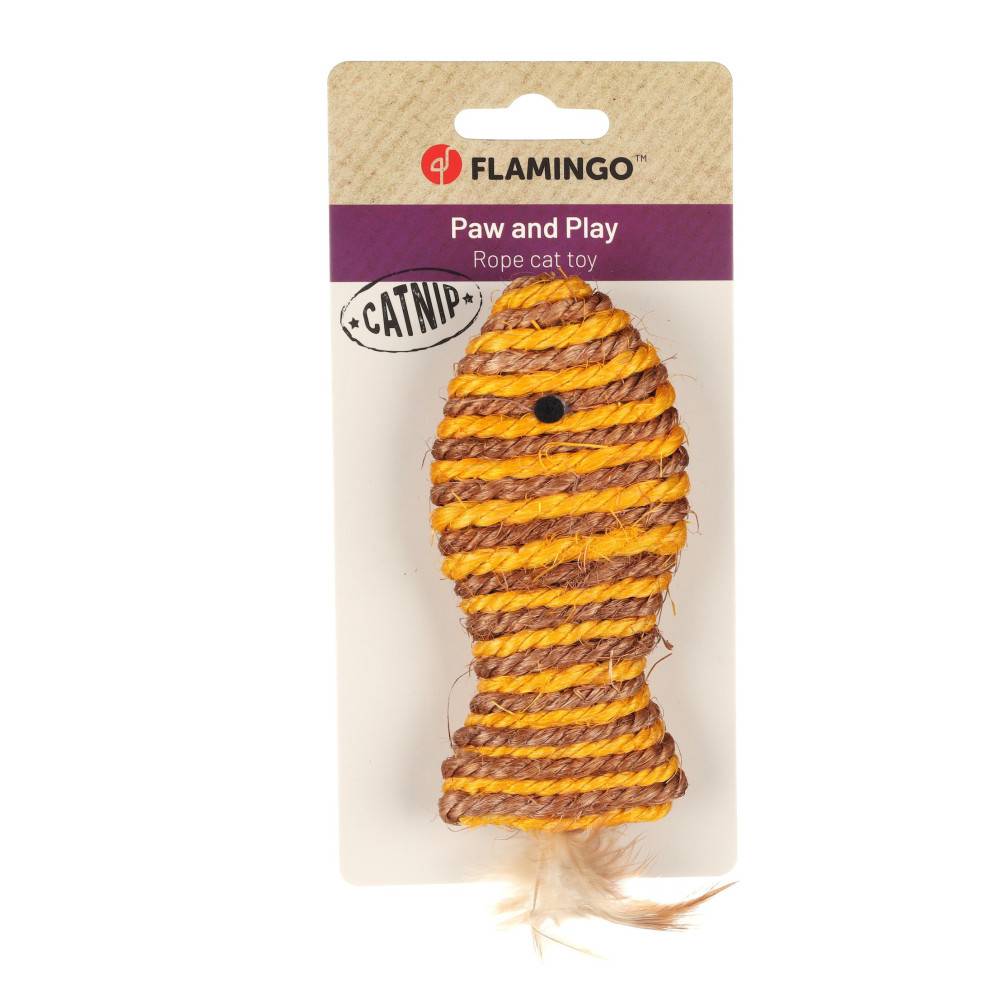 Flamingo - Flamingo - Jouet Justo poisson 14 x 5 x 2 cm Brun & Jaune pour chat - Imagen 3