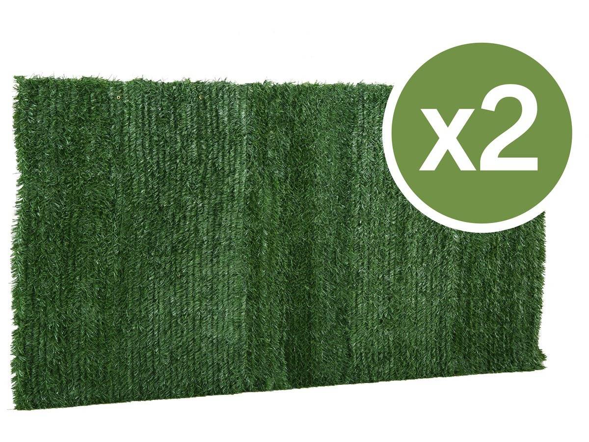 Lot De 2 Haies Artificielles - 300 X 150 Cm -habitat Et Jardin - Imagen 1