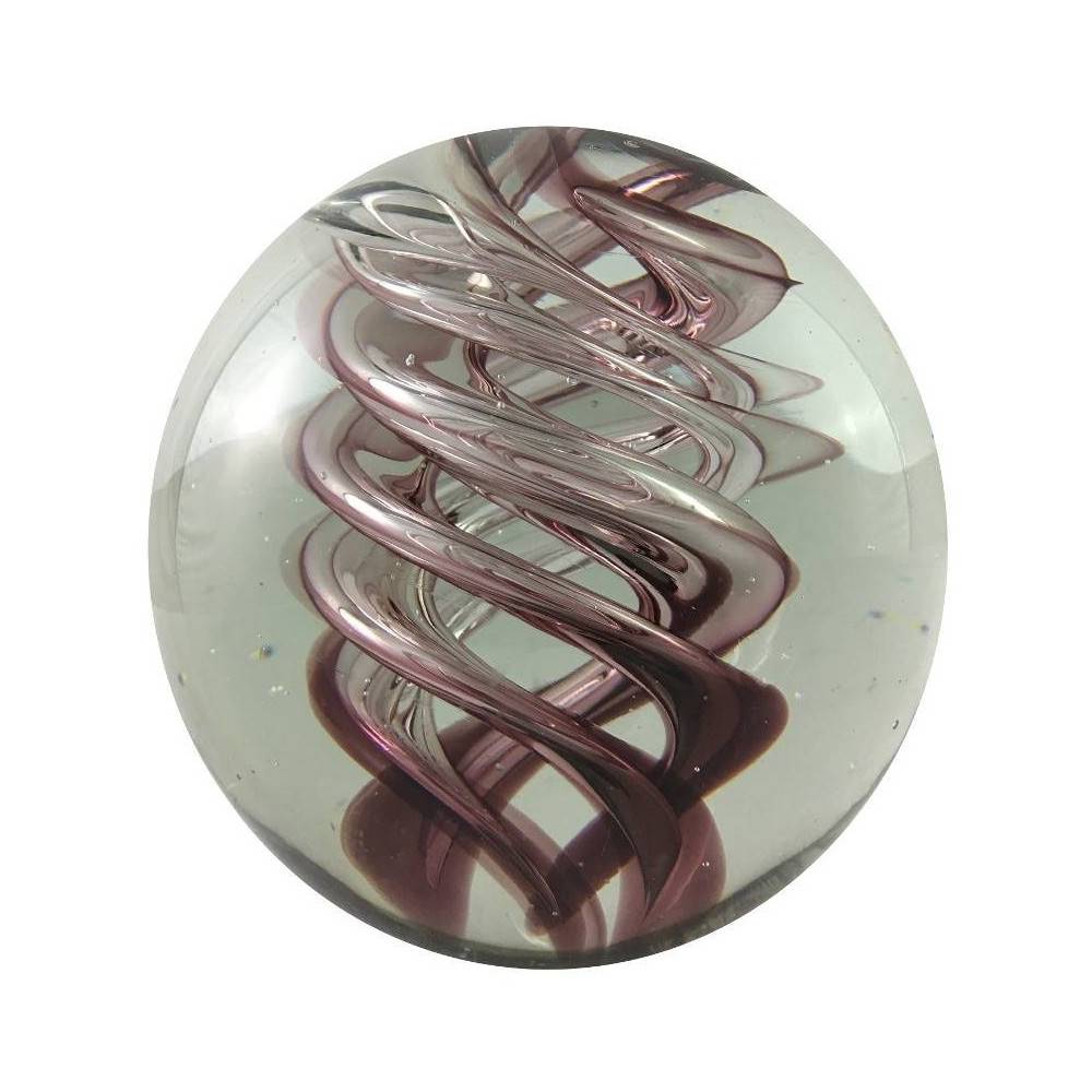 Presse papier sulfure "Flammes" en verre violet Ø.9.5 cm Chemin de campagne - Imagen 1