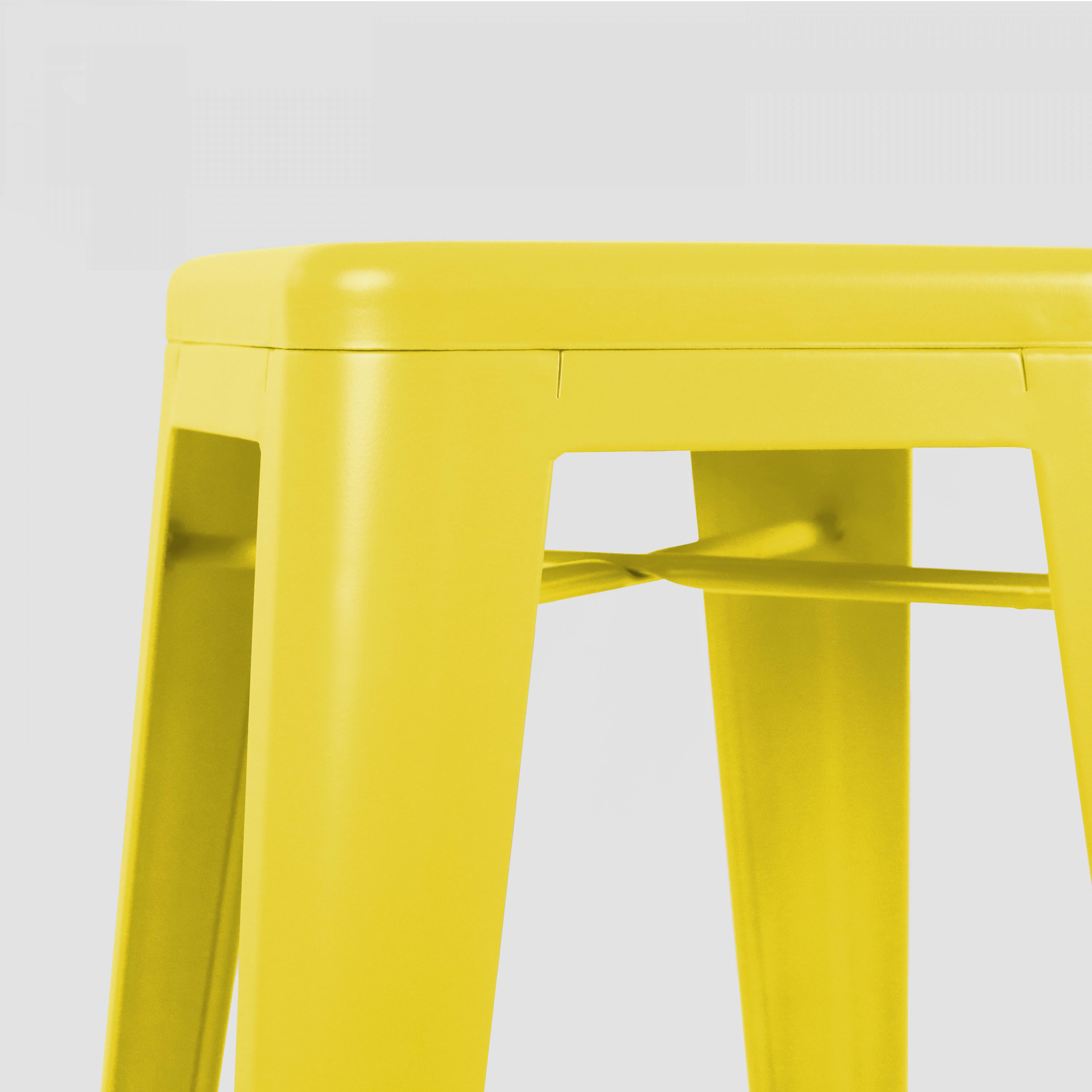 Oviala - Lot de 4 tabourets de bar en acier jaune mat Indus - Oviala - Imagen 5