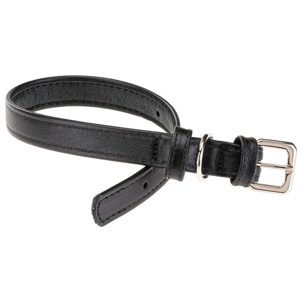 Ferplast - Collier pour Chiens VOGUE CF20/39, Cuir Véritable, Réglable, Boucle en Métal, Noir - Imagen 1