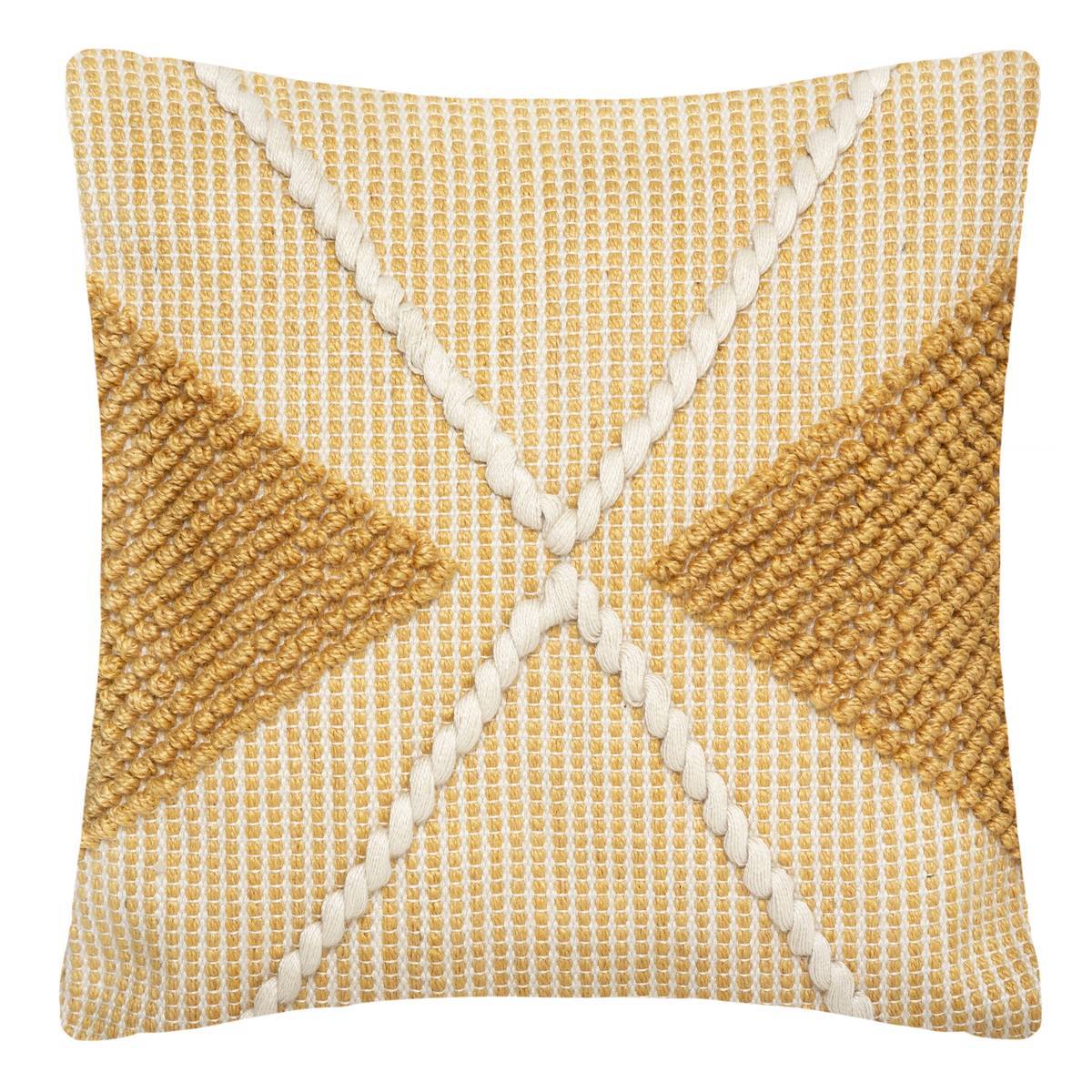 Atmosphera - Coussin "R.O.W." jaune moutarde 45x45cm - Atmosphera Créateur d'intérieur - Imagen 2