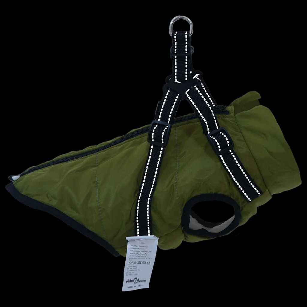 Veste Chien Extérieur Chaude Harnais Intégré Hiver 2XL Vert Armée - ComfortXL Outdoor Living - Image 9
