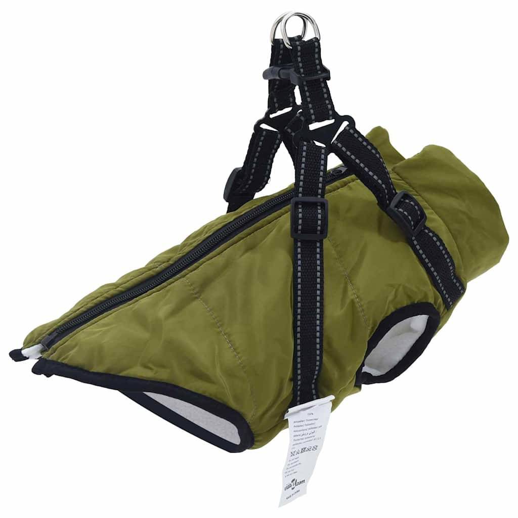 Veste Chien Extérieur Chaude Harnais Intégré Hiver 2XL Vert Armée - ComfortXL Outdoor Living