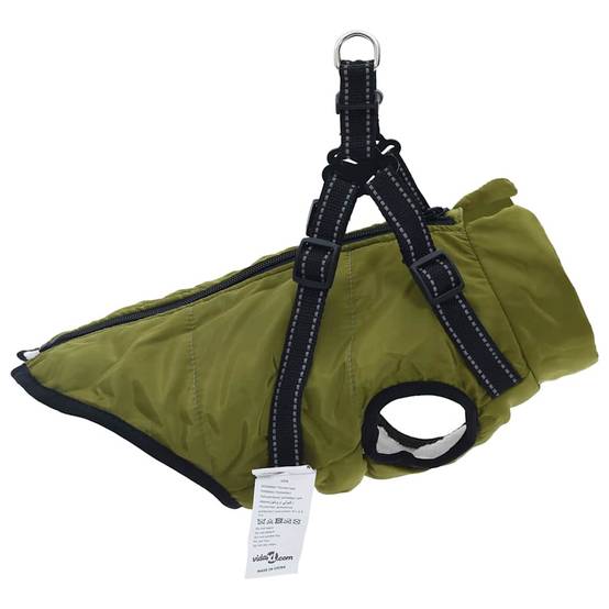 Veste Chien Extérieur Chaude Harnais Intégré Hiver 2XL Vert Armée - ComfortXL Outdoor Living - Image 4