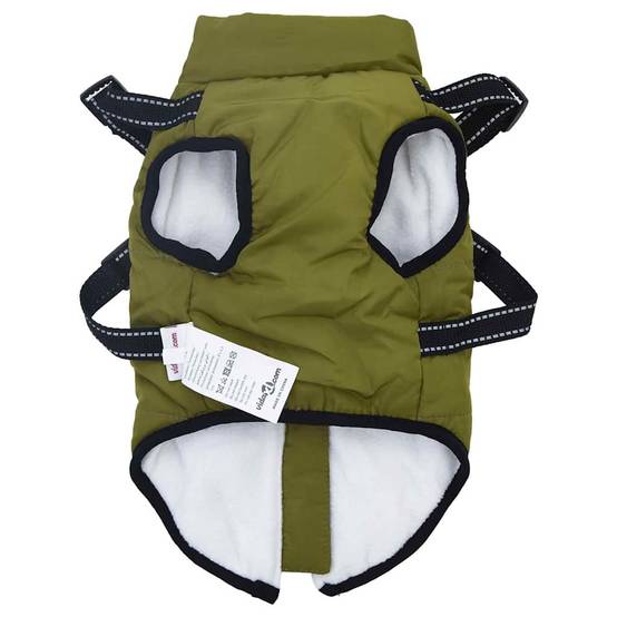 Veste Chien Extérieur Chaude Harnais Intégré Hiver 2XL Vert Armée - ComfortXL Outdoor Living - Image 5