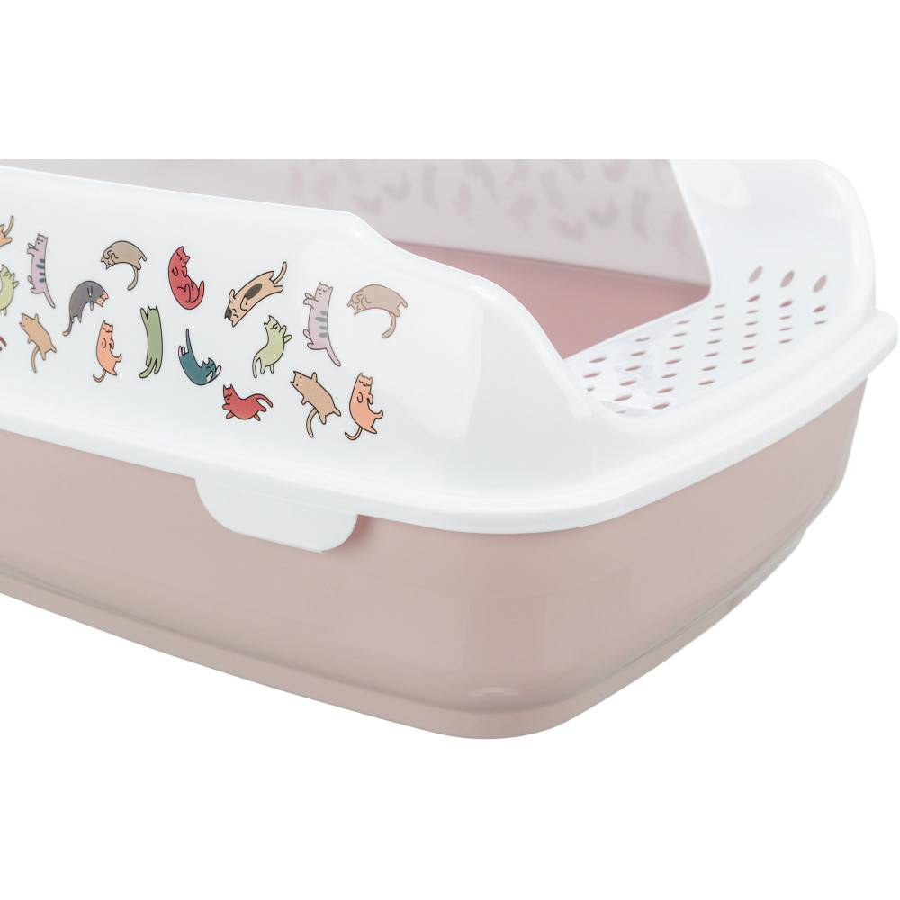 Trixie - Bac à litière Delio rose et blanche 49.5 x 38 x 20 cm pour chat - Imagen 6