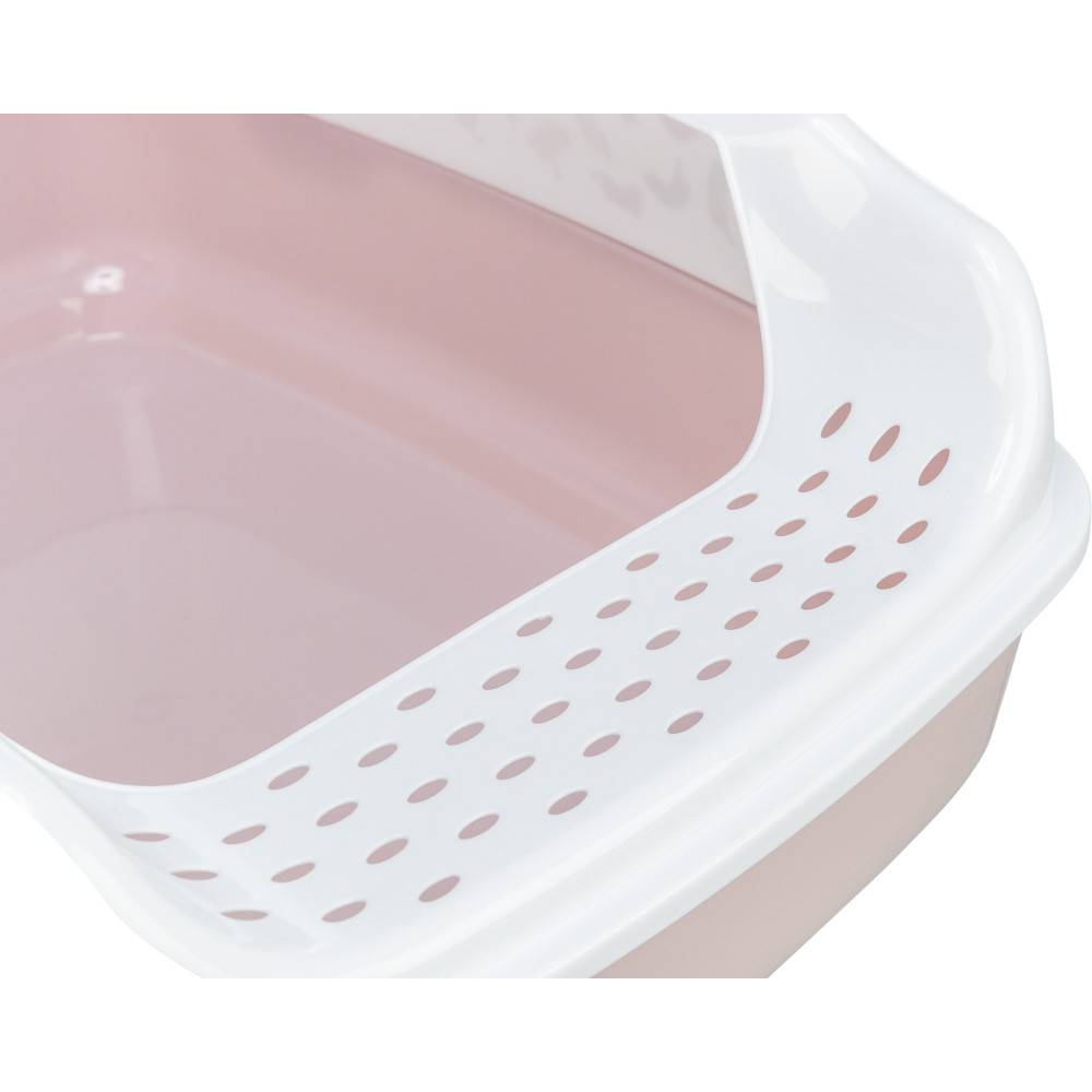 Trixie - Bac à litière Delio rose et blanche 49.5 x 38 x 20 cm pour chat - Imagen 5