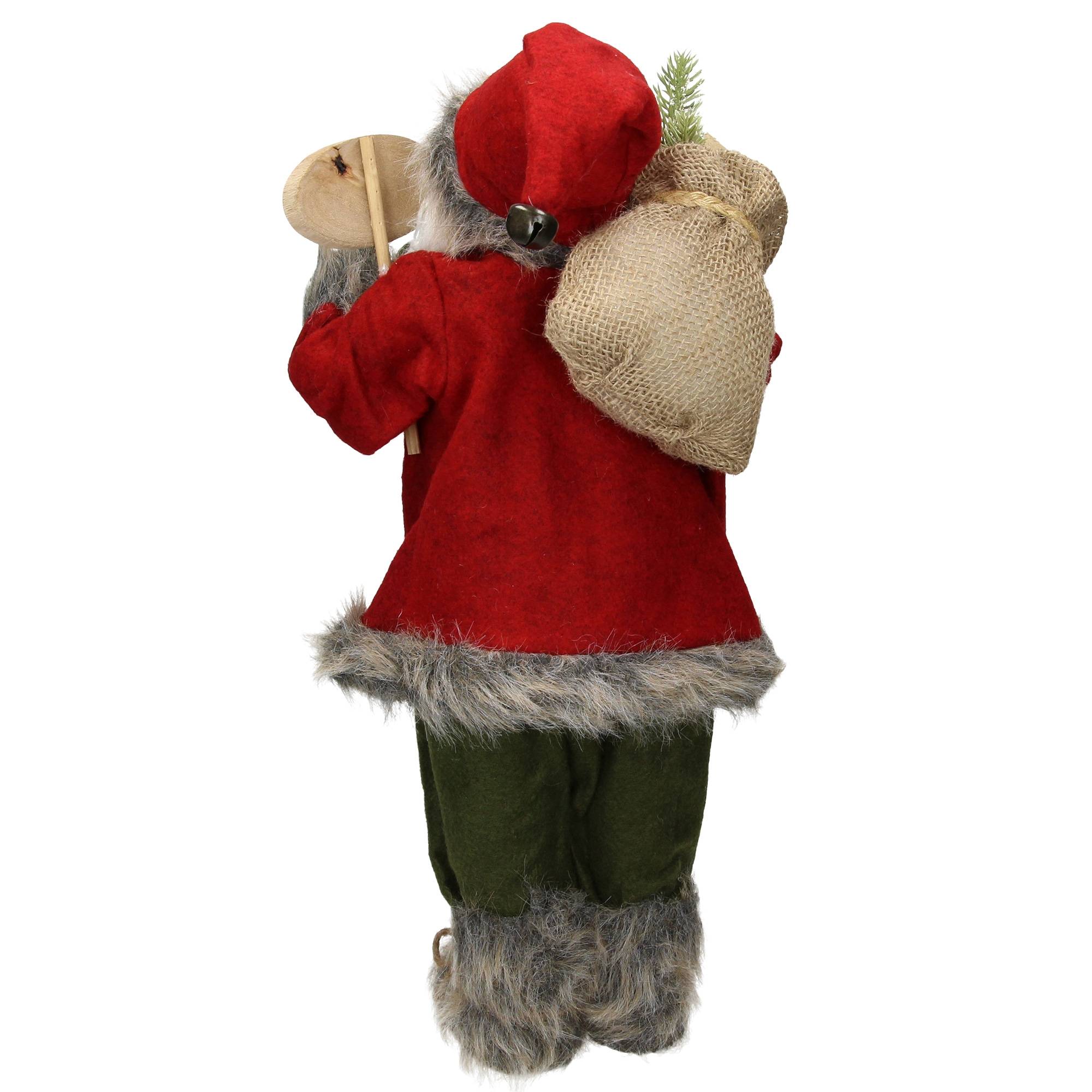 Ecd-Germany - Figurine de Père Noël décoration traditionnelle ornement poupée rouge pour fête - Imagen 3