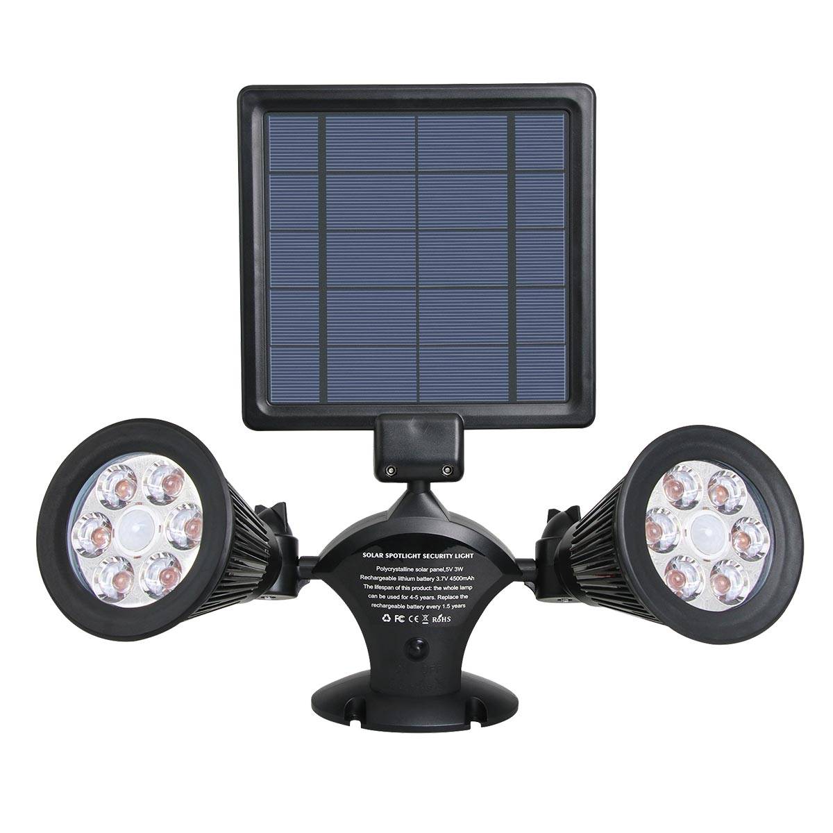 Lumisky - Double projecteur solaire avec détecteur DOLBY Noir Plastique 600LM - Imagen 1