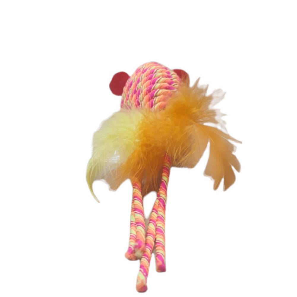 Souris BIBI orange 18 cm jeux pour chat. - Imagen 4