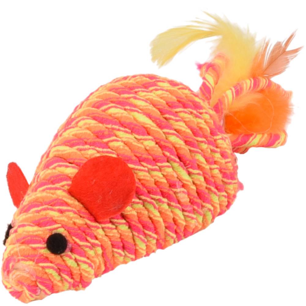 Souris BIBI orange 18 cm jeux pour chat. - Image 1