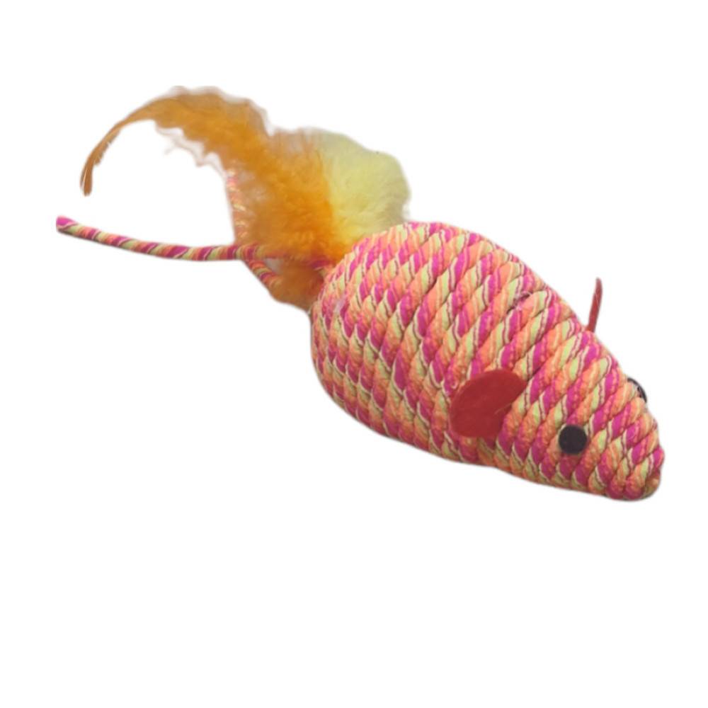 Souris BIBI orange 18 cm jeux pour chat. - Imagen 3