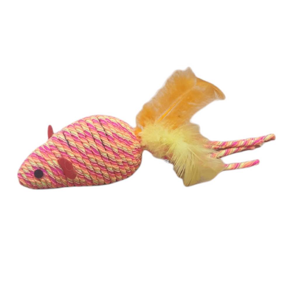 Souris BIBI orange 18 cm jeux pour chat. - Imagen 2