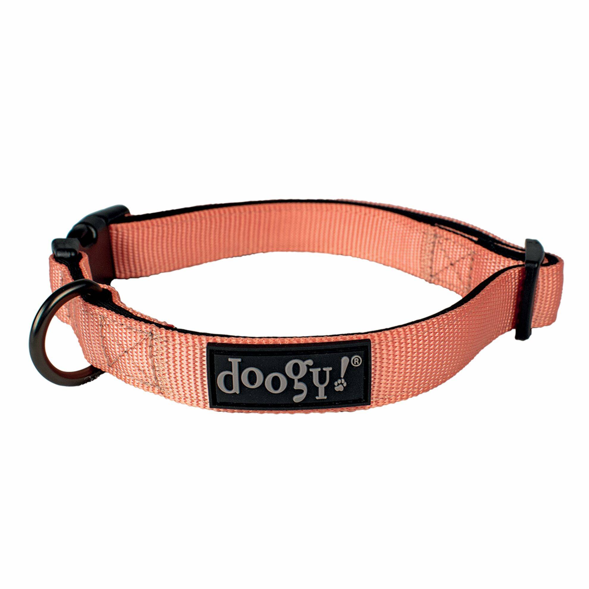 Collier nylon chien Classica Pêche : Taille M DOOGY CLASSIC