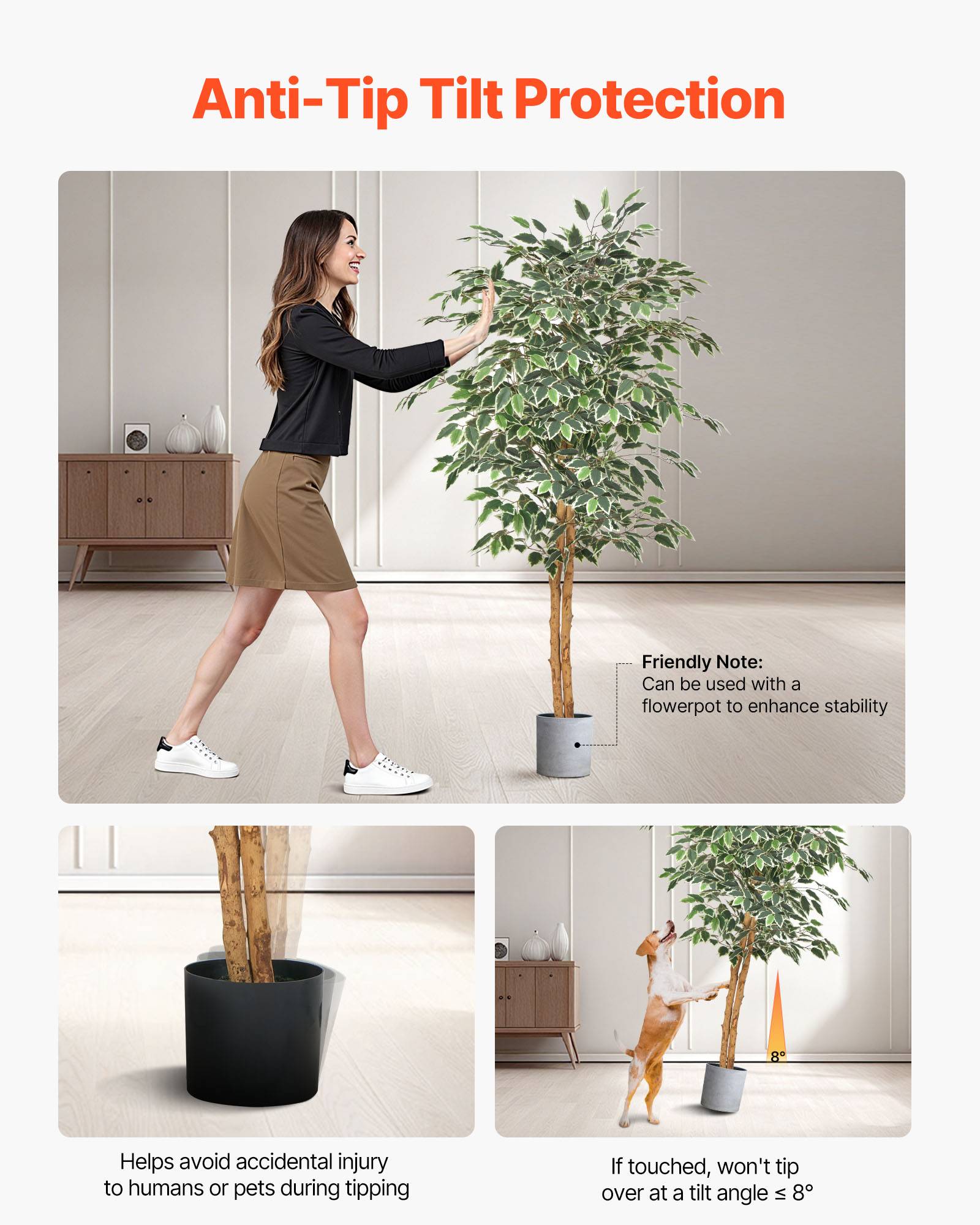 VEVOR Arbre Artificiel Plante Artificielle Faux Ficus 1,5 m Décoration Intérieur - Image 5
