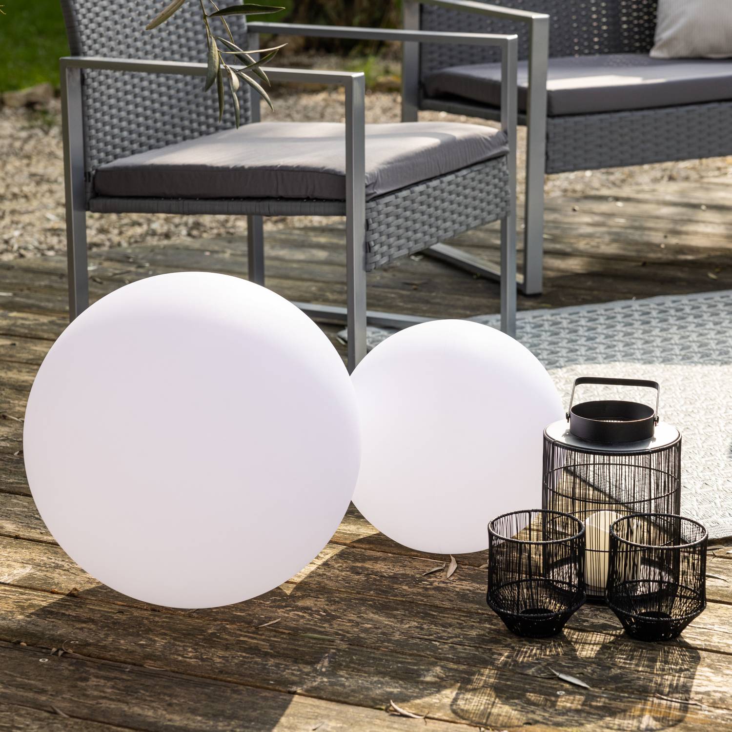 Boule lumineuse LED Ø 30cm multicolore ADHARA - HAPPY GARDEN - Imagen 7