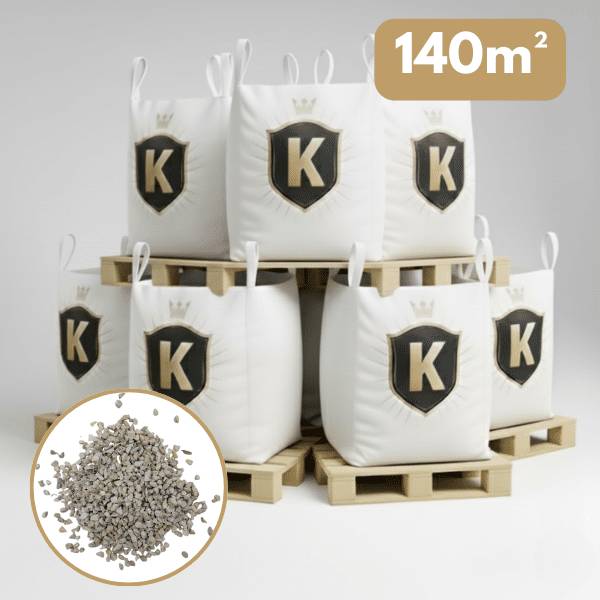 Gravillons calcaire blanc 6/10 mm – Pack 7 Big Bag +/- 1,5T – 140 m² - Image 1