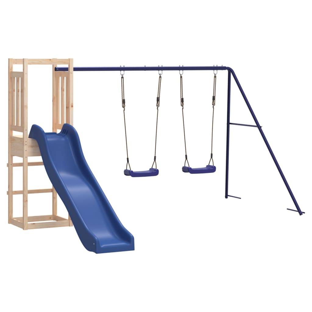 Helloshop26 - Aire de jeux d'extérieur balançoires toboggan portiques robuste jeux jardin 308 x 321 x 169 cm bois de pin massif - Imagen 1