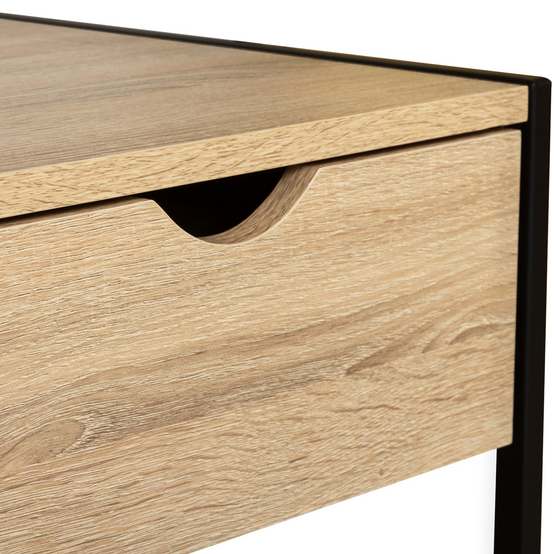 Lot de 2 tables de chevet DETROIT 1 tiroir avec tablette bois et métal noir design industriel - Image 6