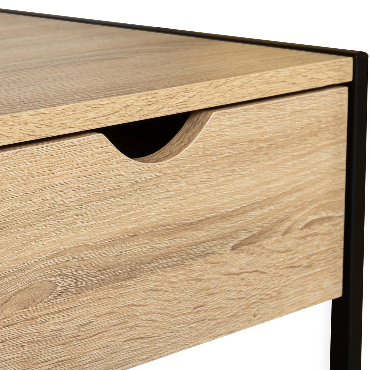 Lot de 2 tables de chevet DETROIT 1 tiroir avec tablette bois et métal noir design industriel - Image 6