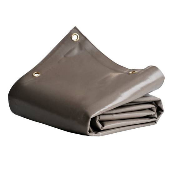 Bâche Bois 2x3 m LP640BO Taupe - Garantie 8 ans - Bâche de protection étanche en PVC pour Bois de chauffage TECPLAST - Image 1