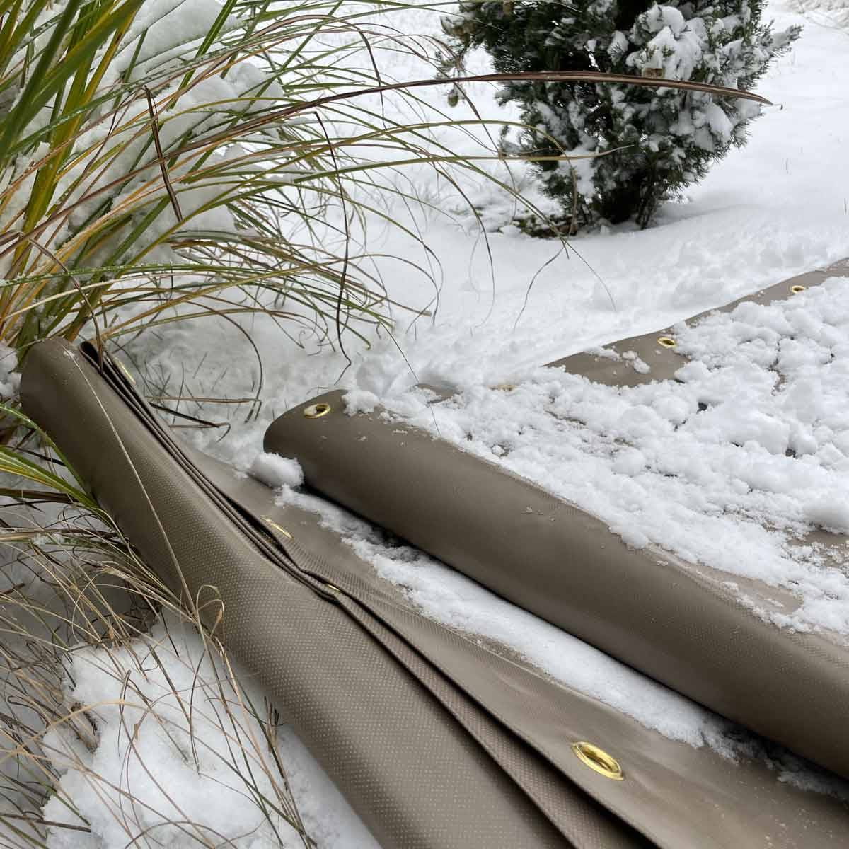 Bâche Bois 2x3 m LP640BO Taupe - Garantie 8 ans - Bâche de protection étanche en PVC pour Bois de chauffage TECPLAST - Image 2