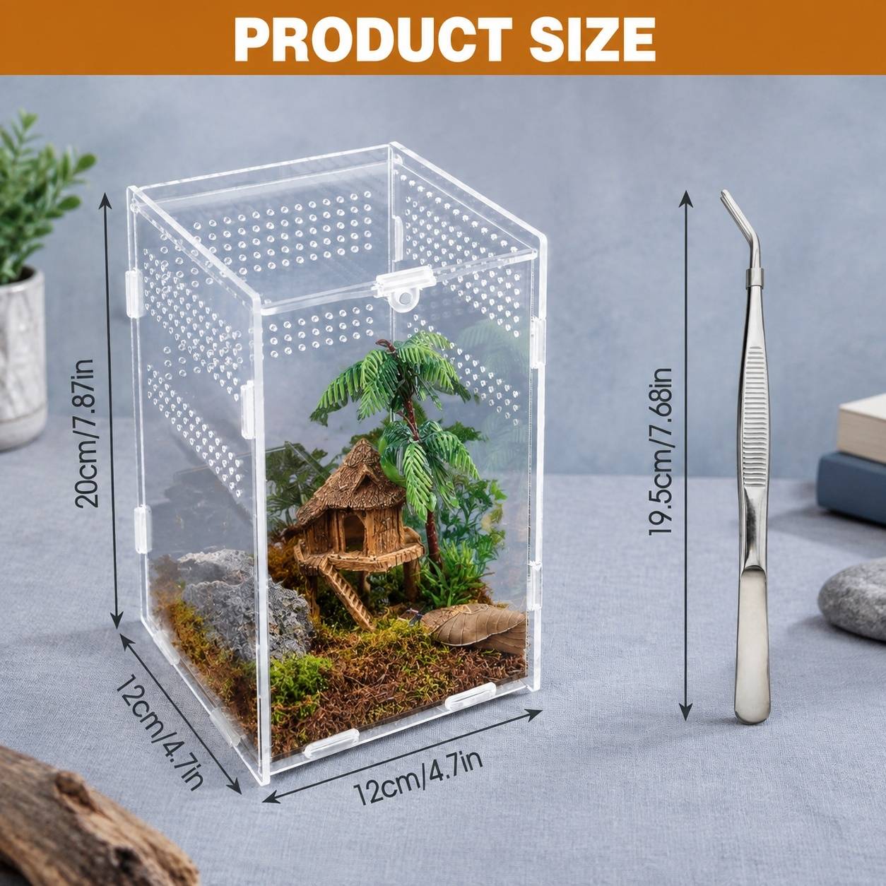 Boîte d'élevage pour animaux rampants transparentes antiéchappement ventilation portable - Image 5