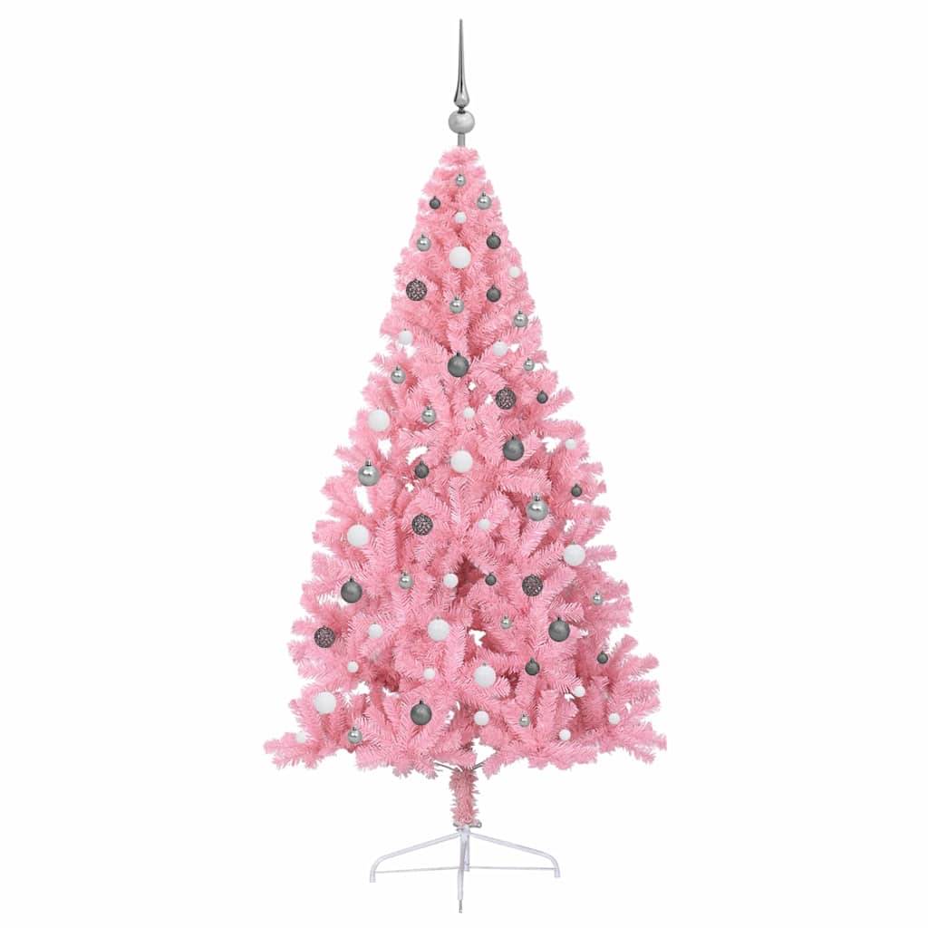 Vidaxl - Sapin de Noël artificiel pré-éclairé Rose 210 cm PVC vidaXL 3397088 - Image 6