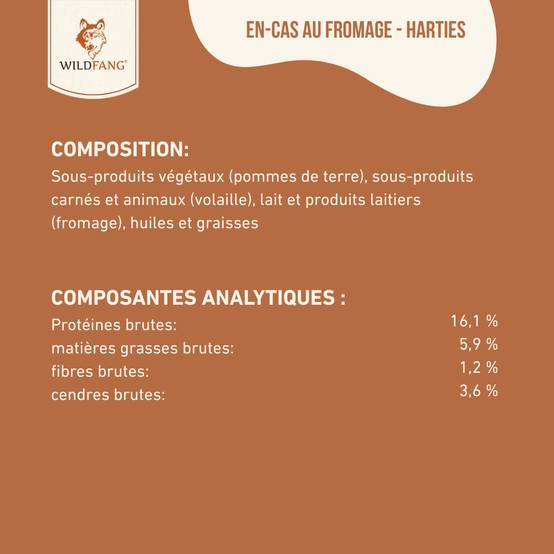 Wildfang - Wildfang Harties - Snack au fromage pour chiens - Grain-sans - 1 x 70 g - Image 4