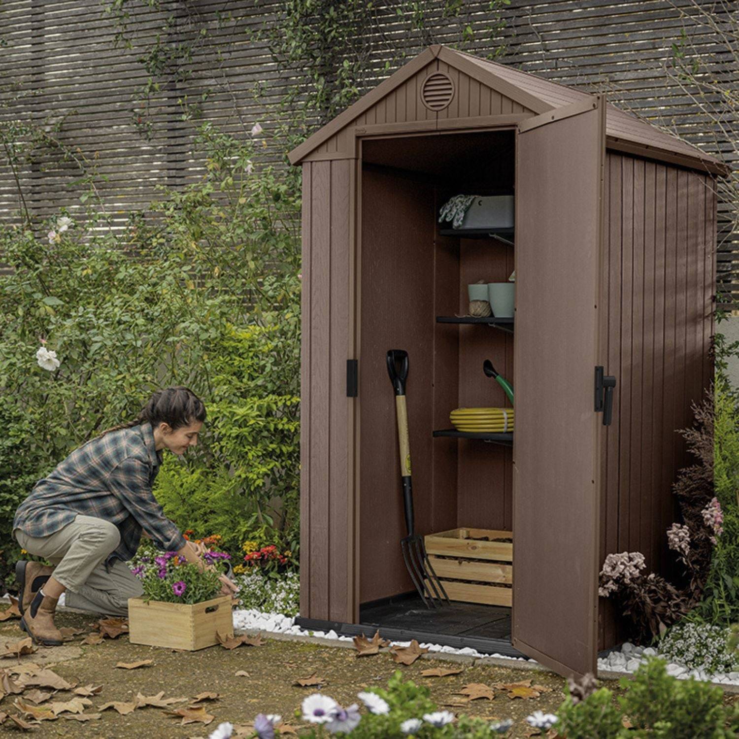 Keter - Abri de jardin DARWIN 4x4 Marron - Image 3
