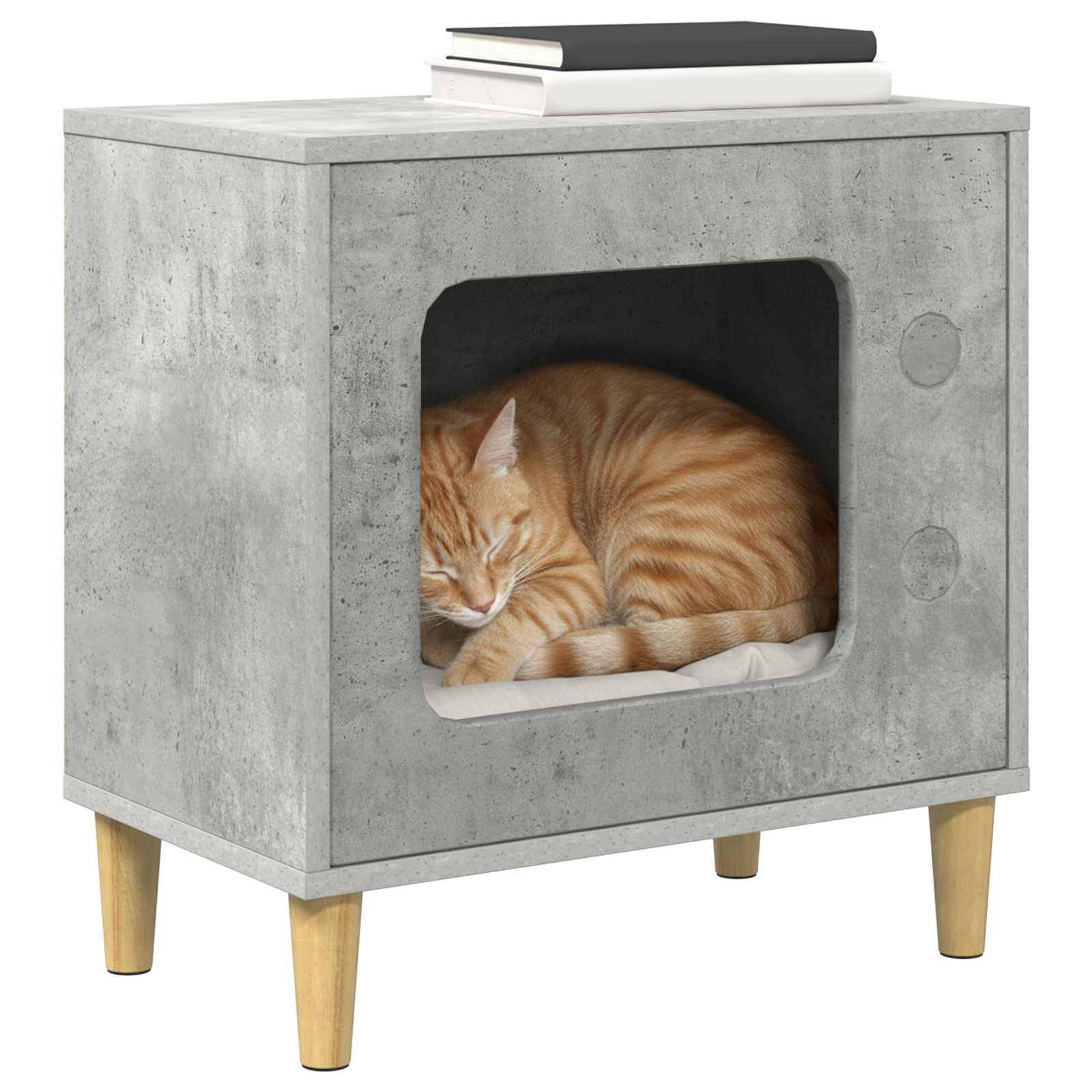Vidaxl - Maison pour chat Béton 51 x 30 x 52 cm Bois d'ingénierie vidaXL 8000656 - Image 4