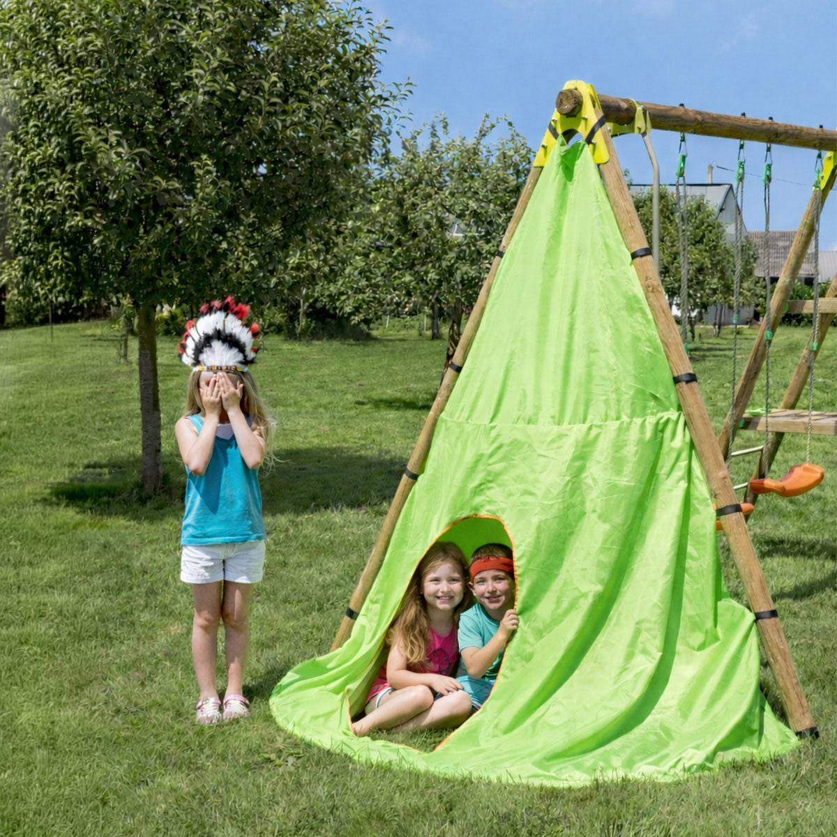 Trigano Jardin - Tipi, vert et orange TIPI Trigano Jardin - Imagen 2