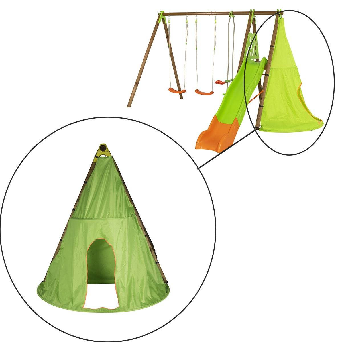 Trigano Jardin - Tipi, vert et orange TIPI Trigano Jardin - Imagen 3