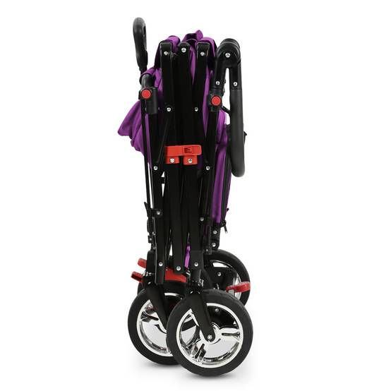 FUXLIFE by FUXTEC Chariot à bras FX-CT800 confort pliable - Pourpre | Chariot de transport avec toit solaire | Rallonge intérieure - Image 5